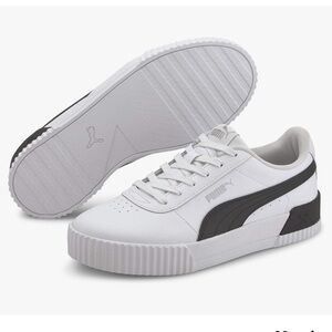 Puma Carina white lace up Soft Foam comfort sneakers sz 10